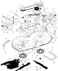 Mower Housing Diagram and Parts List for 405601X30A 2003 Briggs and Stratton Lawn Tractor